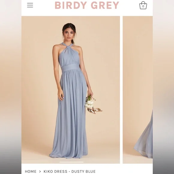 Birdy Grey | Dresses | Birdy Grey Kiko Style Bridesmaid Dress In Dusty Blue  | Poshmark